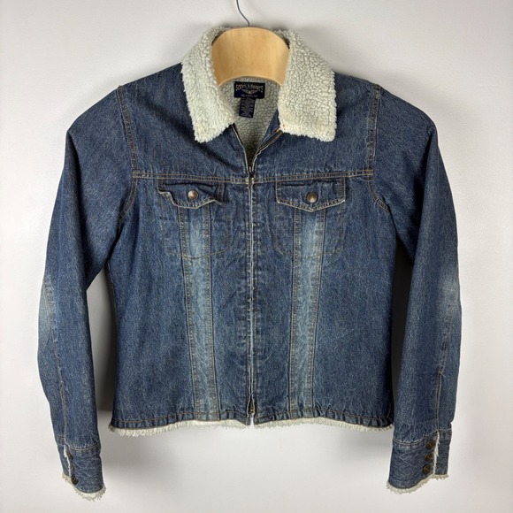 Steve & Barrys Jackets & Blazers - Steve‎ Barrys Relaxed Fit Denim Sherpa Lined Jacket XL Blue Jean Faux Fur Collar